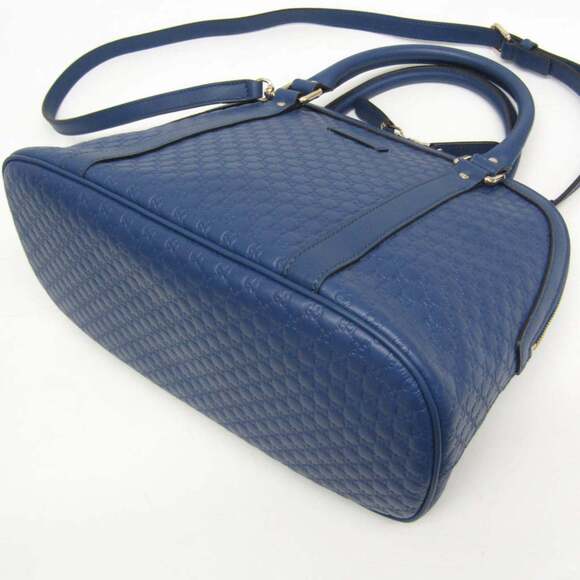 GUCCI Authentic Blue Leather Shoulder Bag - Picture 6 of 16